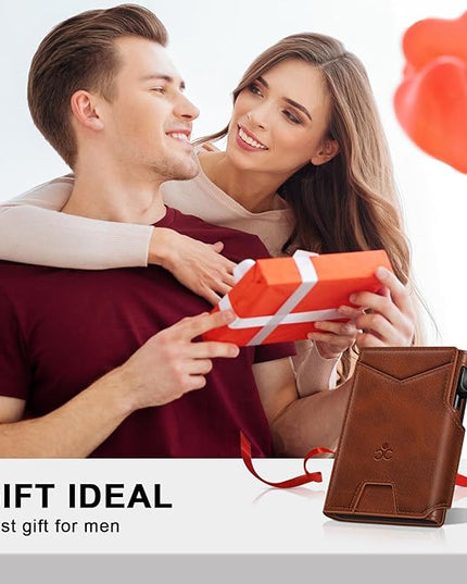 Wallet for Men Wallet with Slim Pop Up Card Holder 9-13 Cards, Bifold Minimalist Smart Wallet RFID Blocking Credit Card Holder with ID Window & Stretchable Cash Slot Compact Metal Aluminum Card Case