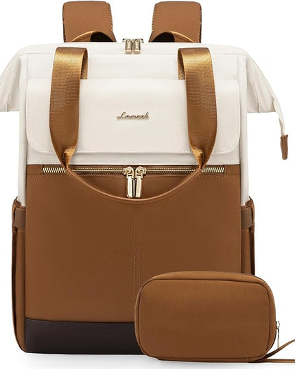 LOVEVOOK Laptop Backpack for Women, 15.6 Inch Work Laptop Bag with USB Port, Fashion Teacher Nurse Backpack Purse, Waterproof Travel Computer Backpack with Organizer Bag, 2PCS