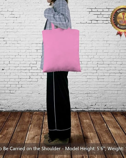 TOPDesign 6-Pack Economical 16"x15" Baby Pink Cotton Tote Bag, Lightweight Medium Reusable Grocery Shopping Cloth Bags, Suitable for DIY, Advertising, Promotion, Gift, Activity