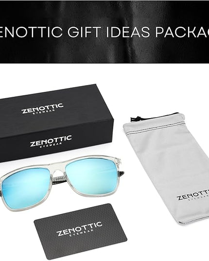 ZENOTTIC Square Polarized Sunglasses for Men Ultralight Carbon Fiber Sun Glasses Driving Fishing Golf Sports UV400 Protection