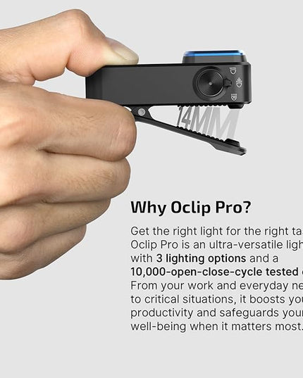 OLIGHT Oclip Pro EDC Flashlight Clip-on Light, Rechargeable 500 Lumens with Three Lighting Solutions Type-C Charging, Magnetic Flash Lights for Signaling, Cycling, Outdoor or Indoor Use(Black)
