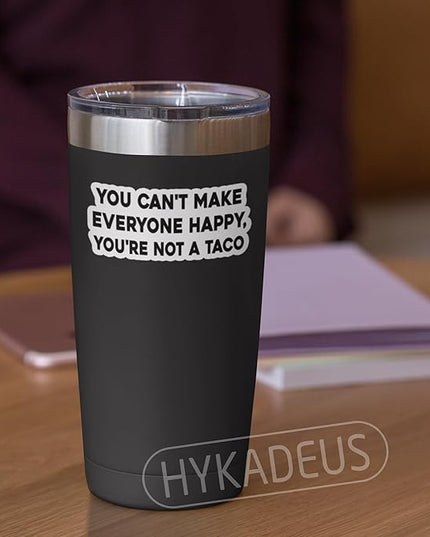 (3Pcs) You Can’t Make Everyone Happy You’re Not a Taco Stickers Funny Inspirational Quote Sarcastic Humor Vinyl Decals for Laptop, Water Bottle, Planner, 3" x 1.3"