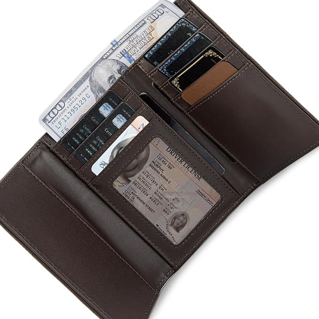 Montana West Womens Wallet Small Western Embossed Floral Wallet for Women Trifold Card Holder Wallets Ladies Female RFID Blocking Wallets Coffee with ID Window