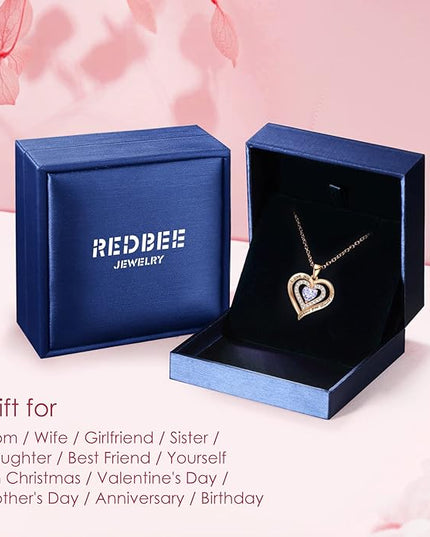 REDBEE Necklaces for Women Birthstone Heart Necklace Jewelry for Wife Girlfriend Woman Necklace