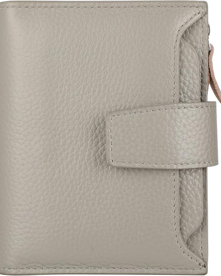 Lavemi Small Compact Women Wallet RFID Blocking Genuine Leather Bifold Purse with ID Windows