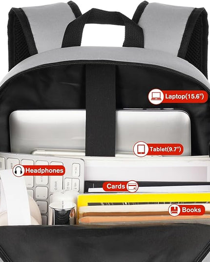 Unisex School Backpack,Classic Bookbag Adults and Teens Schoolbag with USB Port for High School College Office Work Travel