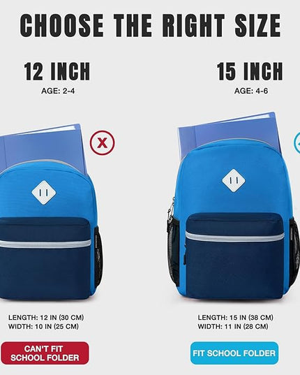 STEAMEDBUN Kids Backpack Boy 4-6, Boys Backpack for Elementary Kindergarten School - 15inch