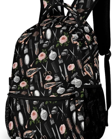 Fashion Hairdresser Tools Pattern Backpack Lightweight Large Capacity Laptop Daybag for Travel Work