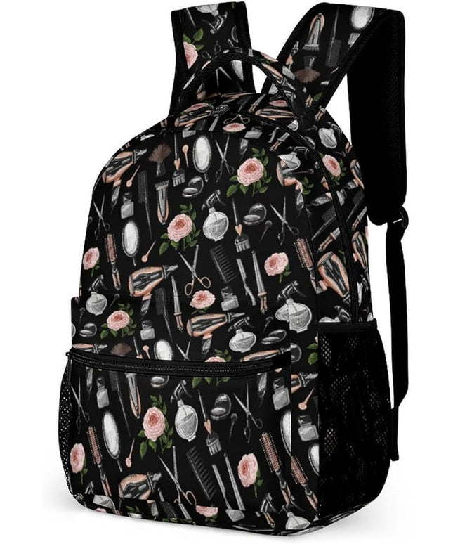 Fashion Hairdresser Tools Pattern Backpack Lightweight Large Capacity Laptop Daybag for Travel Work