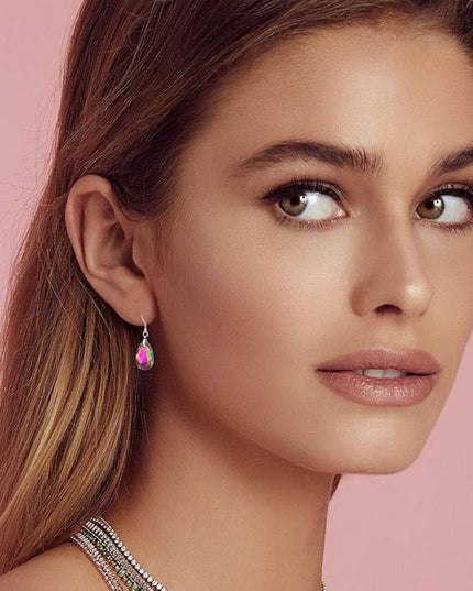 Teardrop Austrian Crystal Drop Dangle Earrings for Women 925 Sterling Silver Hook Hypoallergenic Jewelry