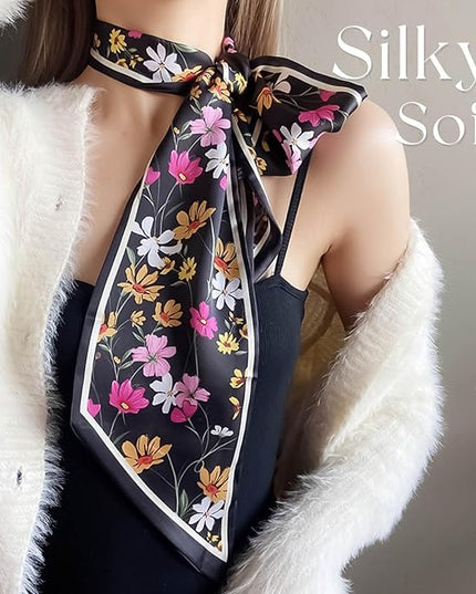 Dailyacc Hair Scarf for Women Fashion Silky Satin Headscarf Wrap Breathable Lightweight Neck Scarves For Handbag