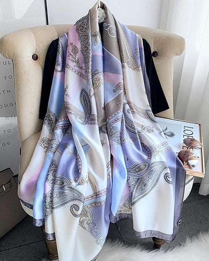 Fashion Scarves Scarf 100% Silk Feeling Scarf Silk Like Scarves Long Lightweight Sunscreen Shawls for Women