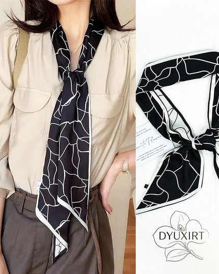 Head Scarf Purse Handle Neck Satin Hair Scarfs For Bag Lightweight Silky Long Thin Women's Fashion Scarves 59 * 5.9”