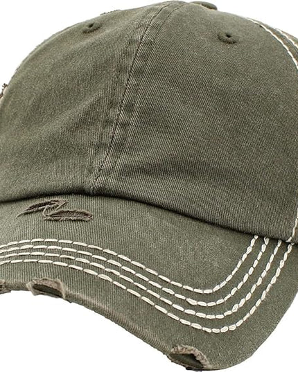 KBETHOS Vintage Washed Distressed Cotton Dad Hat Baseball Cap Adjustable Polo Trucker Unisex Style Headwear