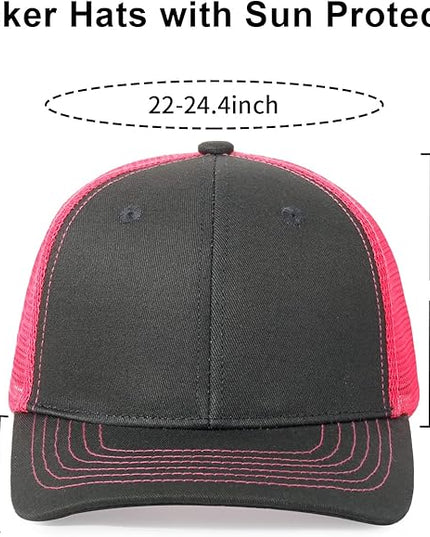 kozinu Unisex Trucker Hats Blank Mesh Snapback Hats Sport Plain Baseball Caps Adjustable Fitted Hat