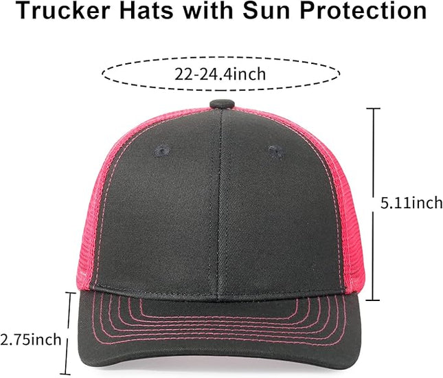 kozinu Unisex Trucker Hats Blank Mesh Snapback Hats Sport Plain Baseball Caps Adjustable Fitted Hat