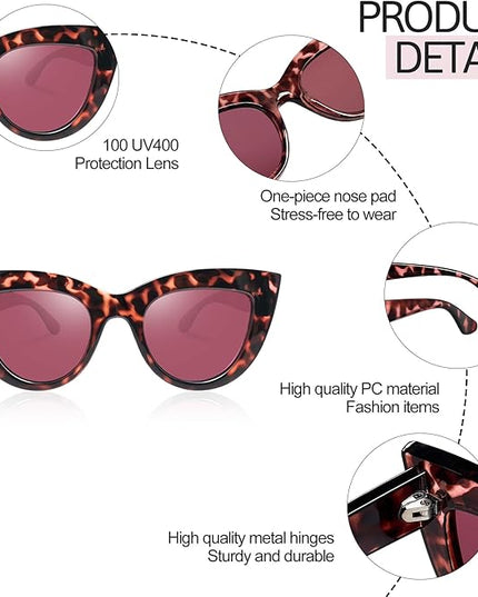 Joopin Polarized Cat Eye Sunglasses for Women Vintage Cateye Sun Glasses UV400 Protection