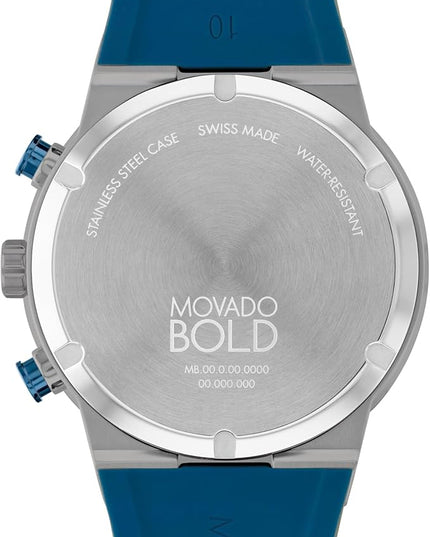 Movado Bold Fusion Men's Watch - Swiss Quartz Chronograph Movement, Silicone Strap - 5 ATM Water Resistance - Luxury Fashion Timepiece for Him - 44.50mm