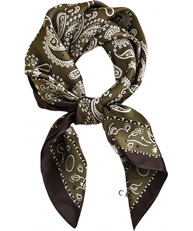 MINIDORA Satin Scarves for Women 27.5 × 27.5 inches Medium Square Elegant Silk Feeling Head Scarf