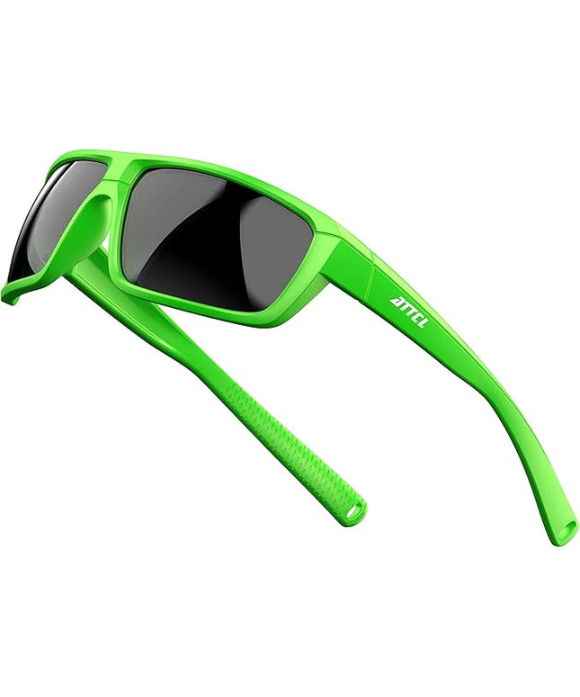 ATTCL Polarized Sunglasses Men for Fishing: UV Protection Lightweight TR90 Sports Wrap Sun Glasses Driving Golf Running