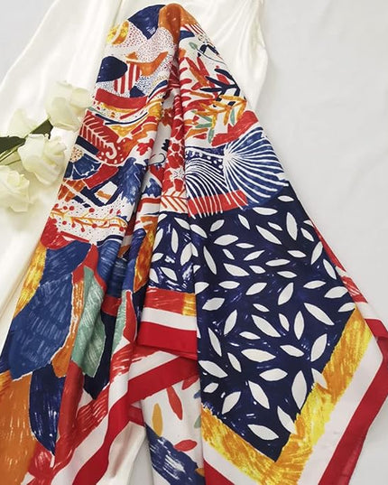 Julunar Silk Like Head Scarf for Women - Satin Large Hair Scarves - 35" Square Silk Hair Wrap for Sleeping with Gift Packed