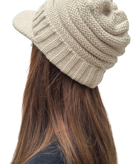 XYIYI Beanie Tail Winter Warm Knit Messy High Bun Ponytail Hats Visor Beanie Cap