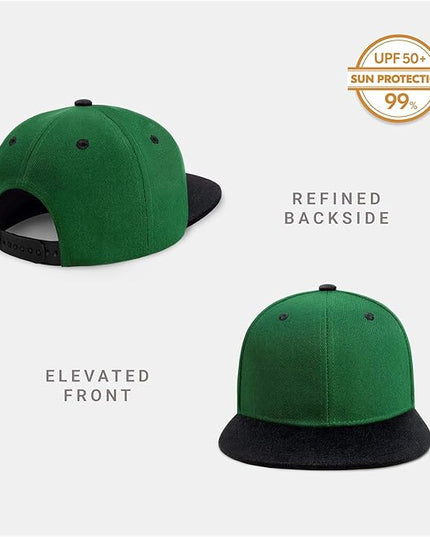 CHOK.LIDS Flat Bill Visor Classic Snapback Hat Blank Adjustable Brim High Top End Trendy Color Style Plain Tone Baseball Cap