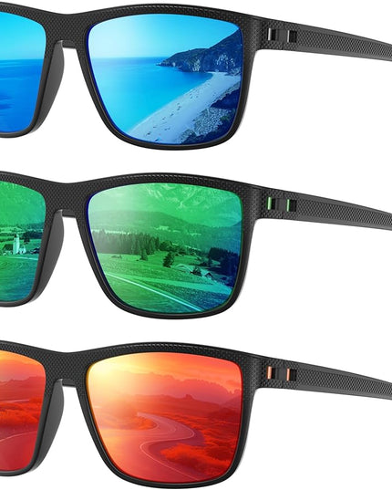 Polarized Sunglasses Men Women, Mens Sunglasses Lightweight UV Sun Glasses for Fishing Driving Golf