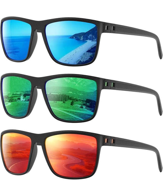 Polarized Sunglasses Men Women, Mens Sunglasses Lightweight UV Sun Glasses for Fishing Driving Golf