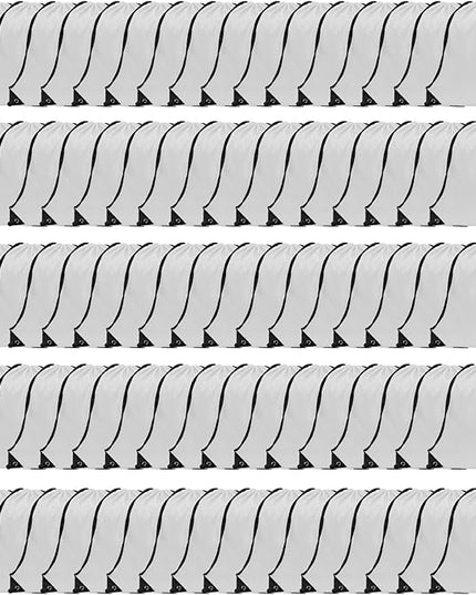 GoodToU Drawstring Bags - Nylon Gym & Travel Drawstring Backpack (White, 80Pcs)