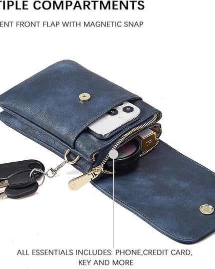 BOSTANTEN Vegan Leather Small Crossbody Bags for Women Designer Cell Phone Bag Wallet Purses Adjustable Strap