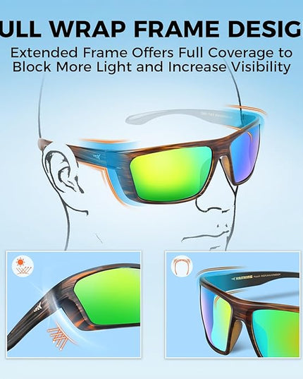KastKing Huzzah Polarized Sport Sunglasses for Men and Women, Ideal for Driving Fishing Cycling and Running,UV Protection