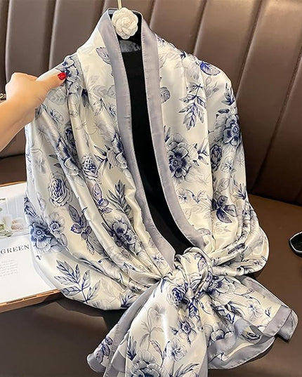 Fashion Scarves Scarf 100% Silk Feeling Scarf Silk Like Scarves Long Lightweight Sunscreen Shawls for Women