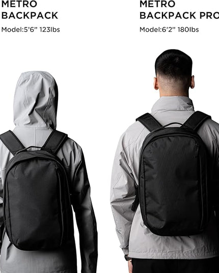 ALPAKA Metro Backpack Pro for Men - Fits 15.6" Laptop Business Travel Backpack with YKK Zippers, MOD Key Leash & Luggage Pass-through, Padded and Weatherproof X-pac Material Work Bag (Black)