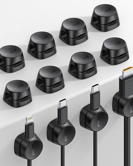 12Pack Cord Organizer Spring Clips, Office Desk Accessories - Lamicall Desk Cable Management Clips, Dorm Room Bedroom Essentials, Phone Charger Cord Holder, Wire Organizer Keeper for Nightstand