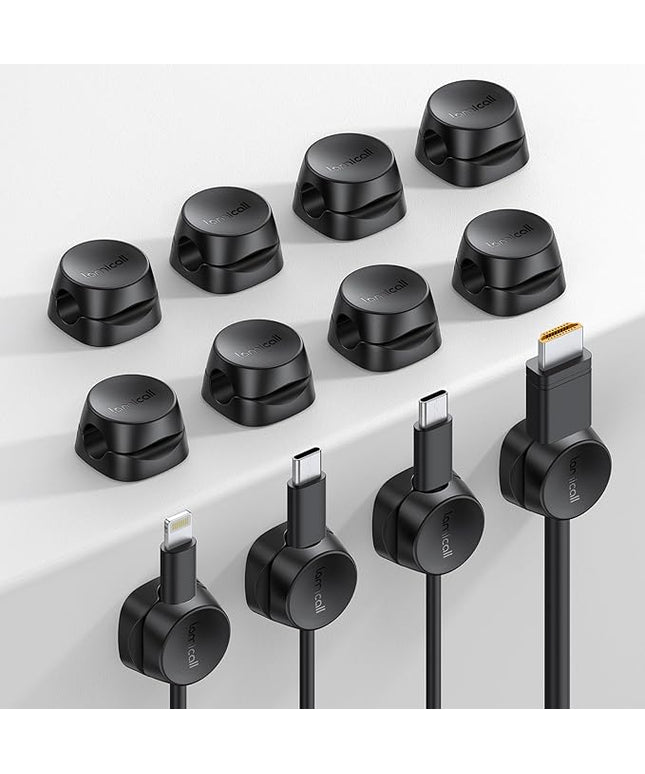 12Pack Cord Organizer Spring Clips, Office Desk Accessories - Lamicall Desk Cable Management Clips, Dorm Room Bedroom Essentials, Phone Charger Cord Holder, Wire Organizer Keeper for Nightstand