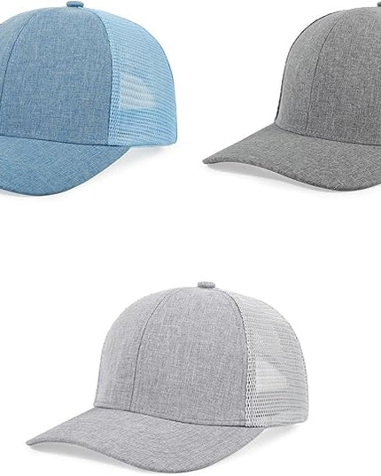 kozinu Unisex Trucker Hats Blank Mesh Snapback Hats Sport Plain Baseball Caps Adjustable Fitted Hat