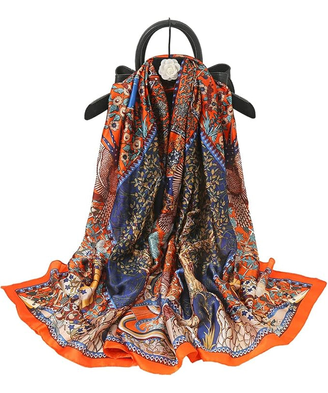 Fashion Scarves Scarf 100% Silk Feeling Scarf Silk Like Scarves Long Lightweight Sunscreen Shawls for Women