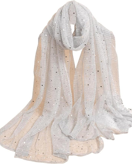 Floerns Women's Sequin Bandana Square Scarf Silk Scarves Mesh Shawl and Wrap for Evening Dresses