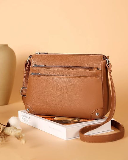 WESTBRONCO Crossbody Bags for Women, Medium Size Shoulder Handbags, Satchel Purse with Multi Zipper Pocket