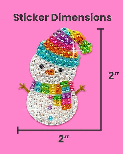 StickerBeans® Rhinestone Stickers - Holiday Set 4-Pack, 2” x 2” Each, Unique Sparkly Cut-to-Shape for Collecting, Trading, Decorating Laptops, Phone Cases, Scrapbooks, for Kids, Teens, & Adults