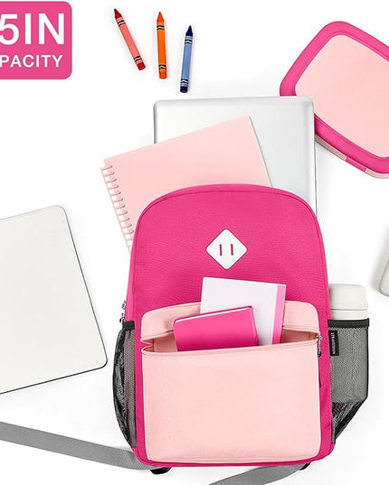 STEAMEDBUN Kids Backpack Girl 4-6, Girls Backpack for Elementary Kindergarten School -15inch