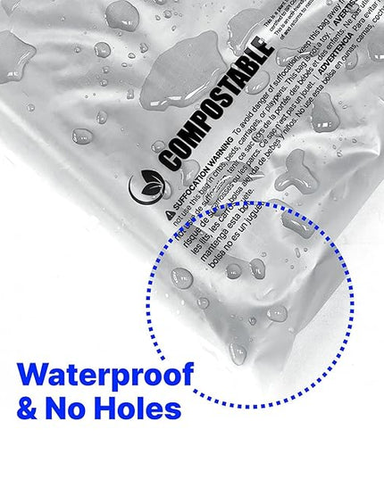 Eco Friendly Clear Poly Bags with Suffocation Warning - 6" x 9" (100 Count) - Strong Self Seal - Biodegradable Premium Frosted Bag for Packaging (6 x 9)
