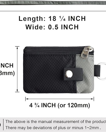 Minimalist RFID Blocking Small Wallet with ID Window,WaterResistant Zip Id Case Wallet with Lanyard Keychain for Cards,Cash,Travel,Women,Men