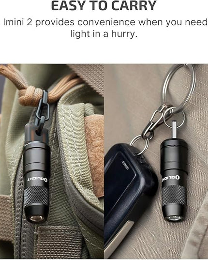 OLIGHT IMINI 2 EDC Rechargeable Keychain Flashlight, 50 Lumens Compact and Portable Mini LED Keyring Lights with Built-in Battery Ideal for Everyday Carry and Emergencies (Black)