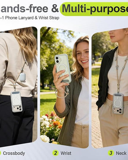 Phone Lanyard & Phone Wrist Strap, 3 in 1 Adjustable Anti Theft Phone Strap for Travel Hiking Cycling Climbing