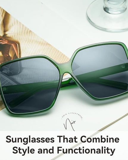 Dollger Oversized Square Sunglasses for Women Big Large Wide Fashion Shades for Men UV Protection Unisex