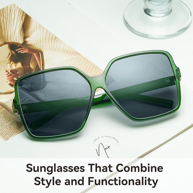 Dollger Oversized Square Sunglasses for Women Big Large Wide Fashion Shades for Men UV Protection Unisex