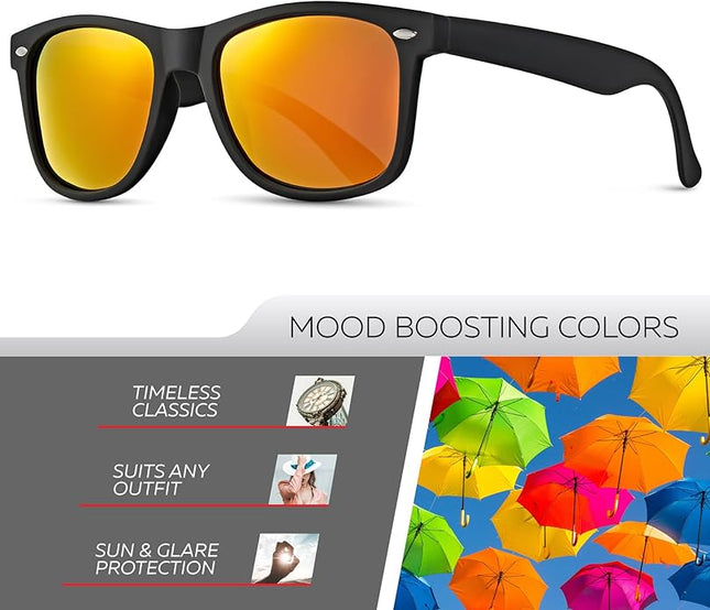Retro Rewind Polarized Sunglasses for Men and Women - UV Protection Classic Sun Glasses