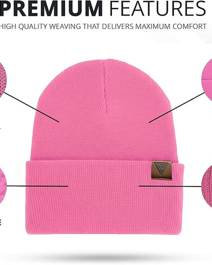 Urban Effort Beanie for Men Women – Warm Acrylic Unisex Knit Winter Hats for Men, Soft Stretch Fit, Classic Streetwear Style